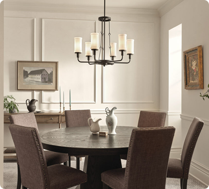 A warmly-lit dining space encourages connection