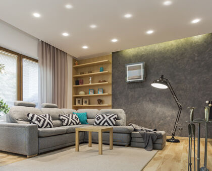 Overuse of recessed lighting can overwhelm an otherwise attractive space.