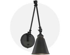 Morland 33.75 inch 60.00 watt Matte Black Adjustable Wall Sconce Wall Light, Essentials