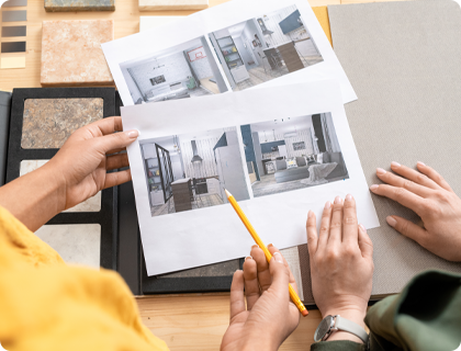 Homebuyers selecting lighting packages during the homebuilding process