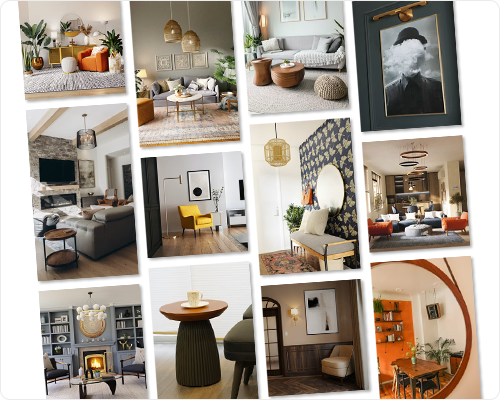  A social media-style feed of living spaces that could spark interest for a savvy interior designer.