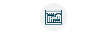 An icon depicting a Gantt timeline