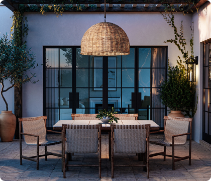 Outdoor dining area designed for entertaining and evening gatherings