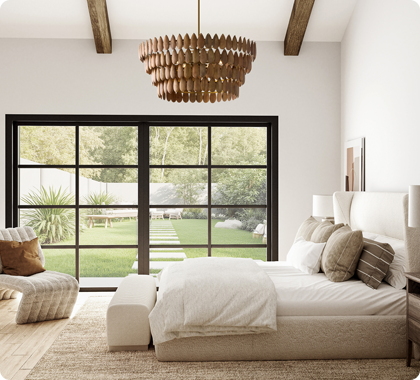 Bedroom chandelier sized correctly for room scale