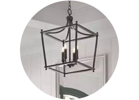 A simple, airy hanging lantern looks elegant and inspiring.