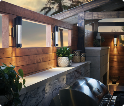 Outdoor kitchen lighting supporting cooking and entertaining after dark