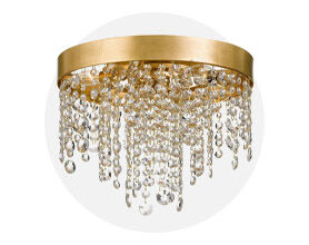 Winham 4 Light 16 inch Antique Gold Flush Ceiling Light in Antique Brass and Black