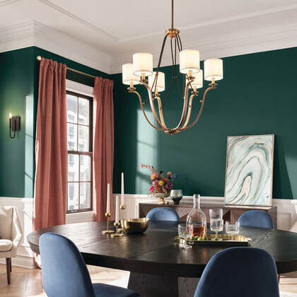 Bold colors and intentional lighting can make a room feel dramatic and evocative.