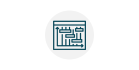 A Gantt timeline icon