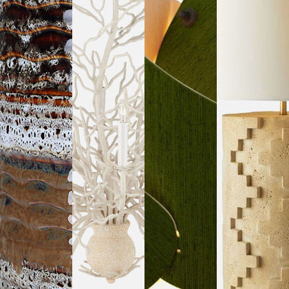 2026 lighting color palette featuring earthy tones like clay, forest green, sand, and warm white.