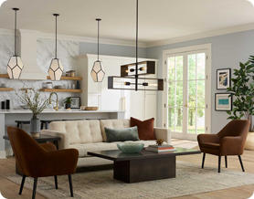 Lighting in a cozy family room creating warmth and community