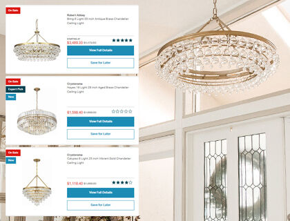 A selection of top matches for a product searched through Beacon - not necessarily exact matches, but similar in style.