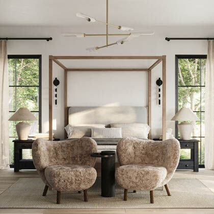 A well-lit bedroom should be able to transition well for morning and evening use.