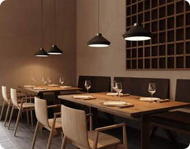 The right lighting in a restaurant is nearly as important as the food itself