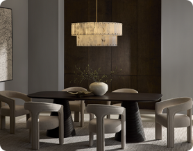 Warm dining room lighting encouraging comfort and conversation