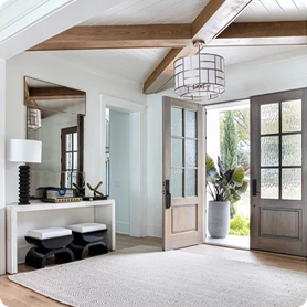 An elegant lighting upgrade for a bright, impactful entryway