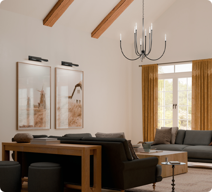 Hospitality-inspired residential lighting creating a welcoming atmosphere