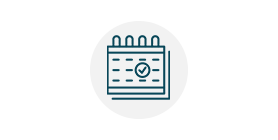 An icon indicating the calendar timeline of procurement