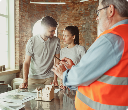 Homebuyers selecting lighting packages during the homebuilding process