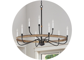 Large fixtures have a dramatic presence in small rooms, but are visually well-suited to large spaces.