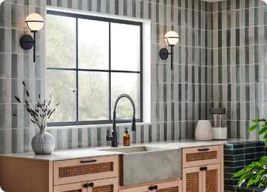 Task lighting by a laundry room sink