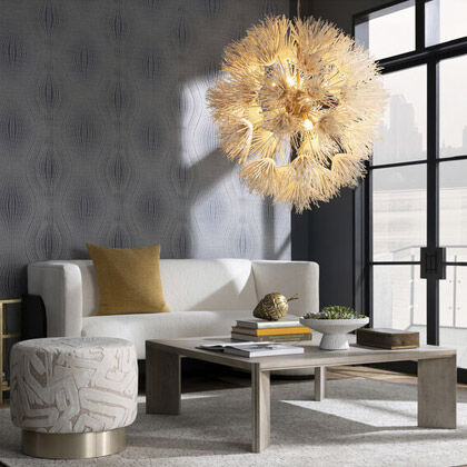 Sculptural chandelier with organic modern design shape trending in 2026 lighting.