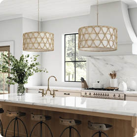 Kitchen island pendants add much-needed task lighting to the space