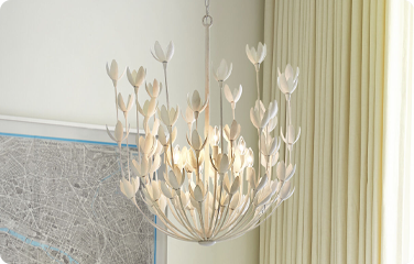 Closeup of a designer chandelier
