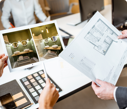Providing visualizations of products in analogous spaces will help your clients envision their own furnished spaces