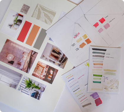 Lighting mood board helping clients visualize a finished design
