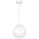Leo - Hanging Globe 1 Light 8 inch White Pendant Ceiling Light