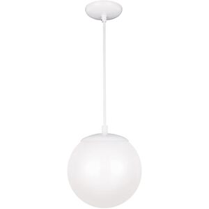 Leo - Hanging Globe 1 Light 8 inch White Pendant Ceiling Light