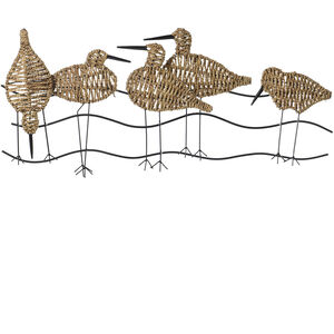 Cameron Natural Woven Seagrass and Silver Metal Wall Art