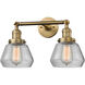 Franklin Restoration Fulton LED 7 inch Brushed Brass Bath Vanity Light Wall Light in Clear Glass, Franklin Restoration