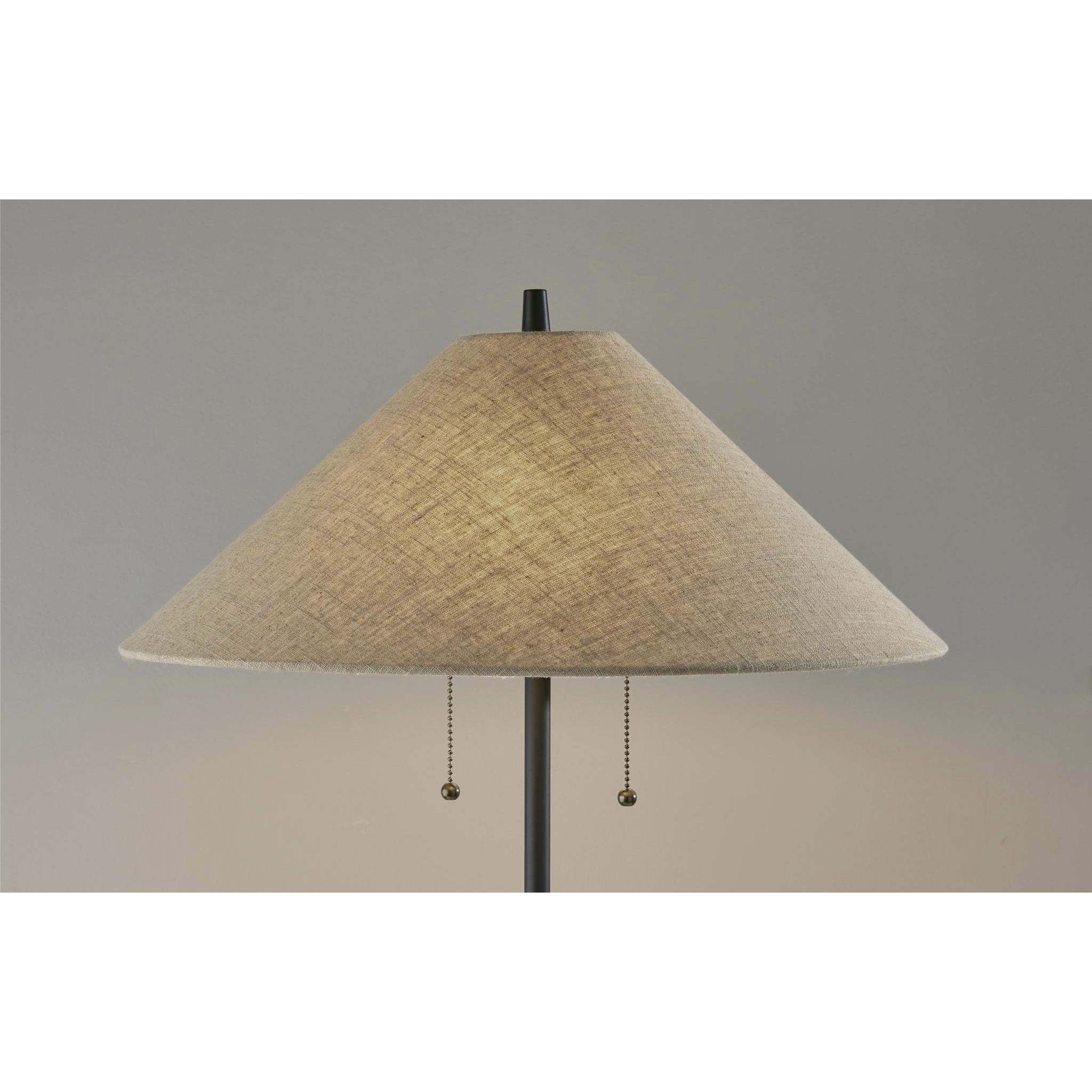 Palmer 62 inch 60.00 watt Black and Walnut Wood Floor Lamp Portable Light 