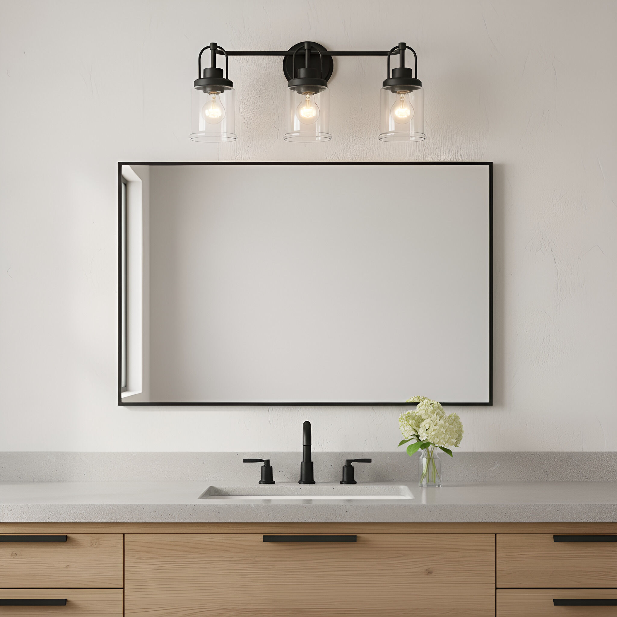 Anders 3 Light 22 inch Midnight Black Bath Vanity Wall Light