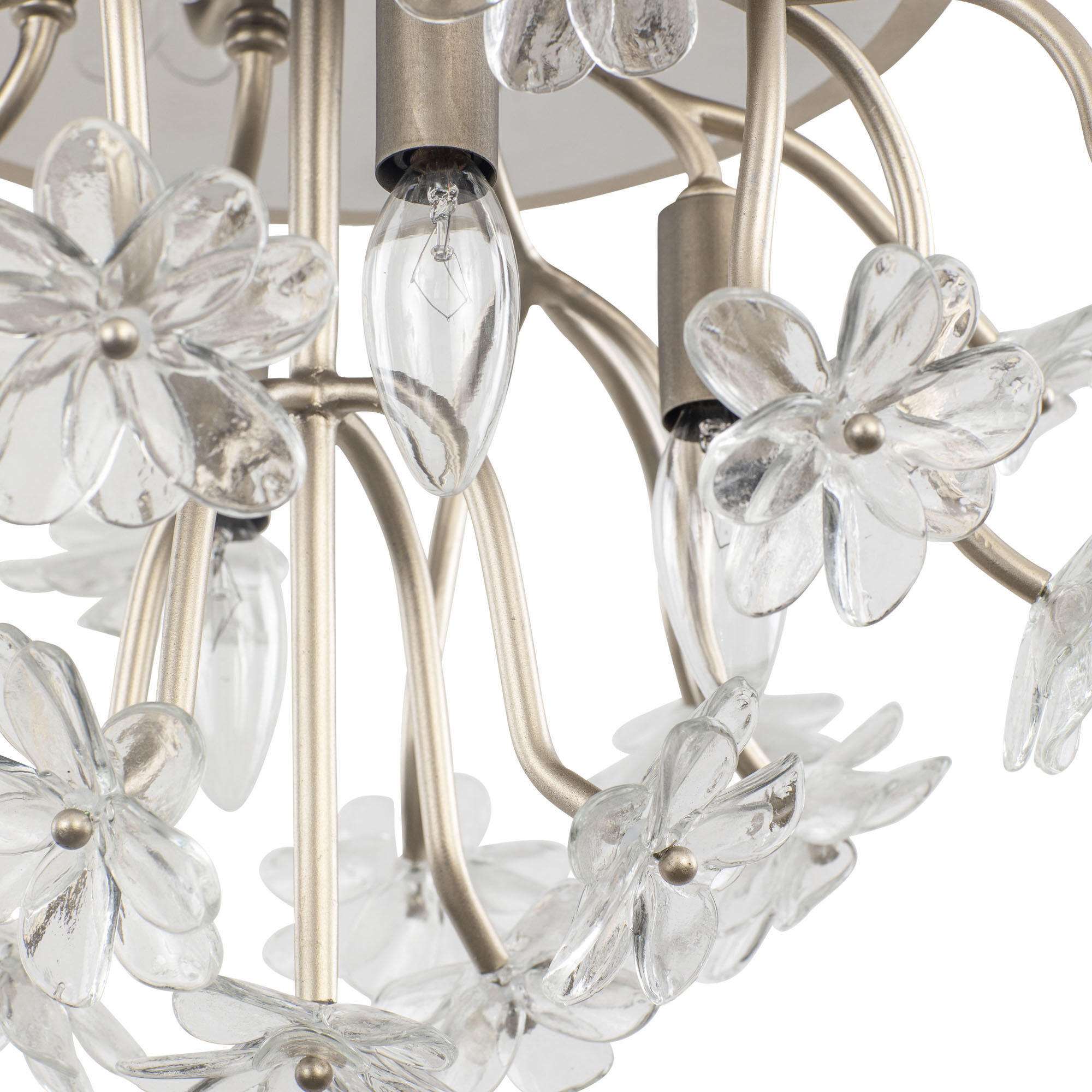 Wildflower 4 Light 19 inch Gold Dust/Artifact Semi-Flush Ceiling Light, Smithsonian Collaboration