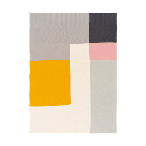 Brickel 60 X 50 inch Medium Gray/Charcoal/Rose/Saffron/Cream Throws