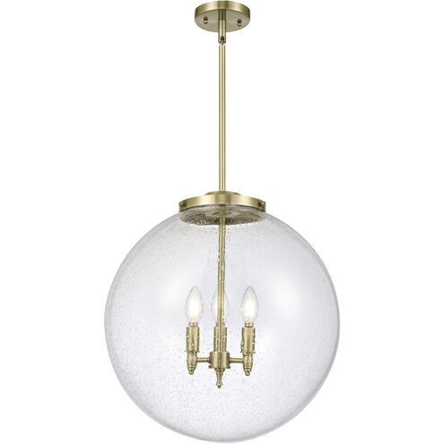 Franklin Restoration Beacon 3 Light 18 inch Antique Brass Statement Pendant Ceiling Light in Incandescent, Seedy
