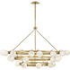 Selene LED 60 inch Lacquered Brass Chandelier Ceiling Light in Swirled, Multi Tier