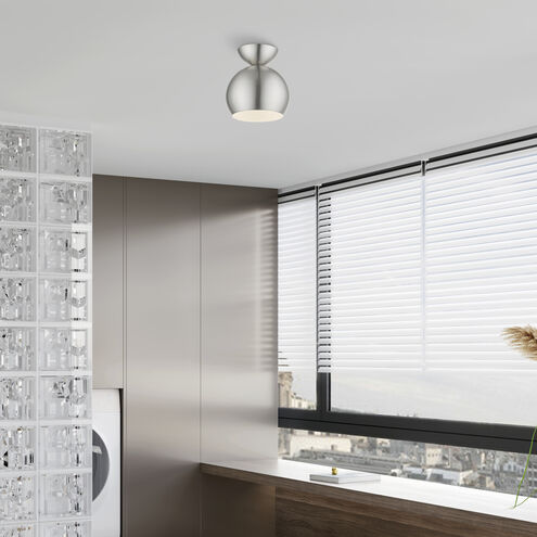 Stockton 1 Light 8 inch Brushed Nickel Semi-Flush Ceiling Light, Globe