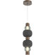 Torno Mandrel LED Burnished Bronze with Charcoal Double Pendant Ceiling Light
