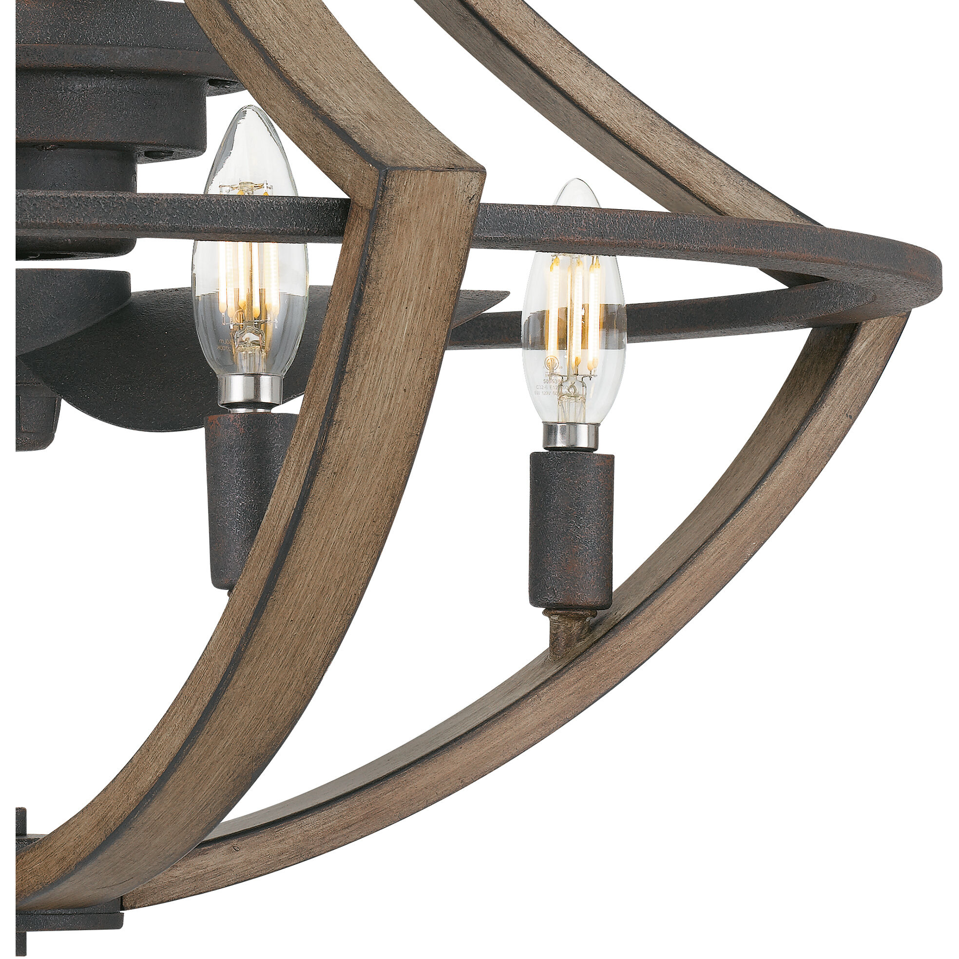 Quoizel SHR3123RK Shire 23 inch Rustic Black Fandelier