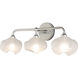 Ume 3 Light 22 inch Sterling and Sterling Curved Arm Bath Sconce Wall Light in Frosted, Curved Arm