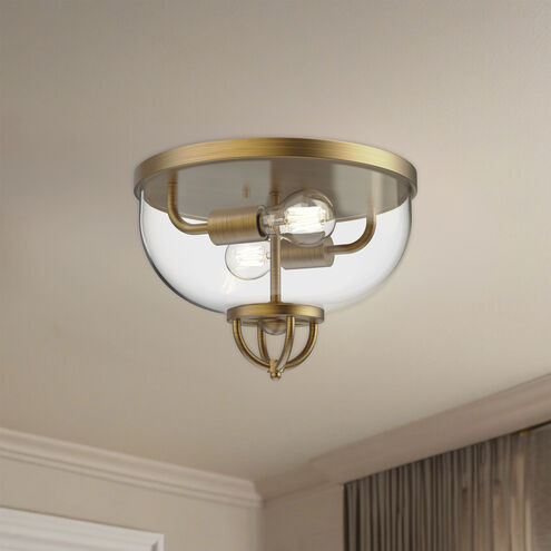 Alora Mood Lancaster 2 Light 12.63 inch Aged Gold Flush Mount Ceiling Light