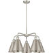 Ballston Cone 5 Light 26 inch Satin Nickel Chandelier Ceiling Light