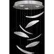 Elevate 3 Light 18 inch Silver Pendant Ceiling Light in Silver Leaf, White Plumes Studio Glass