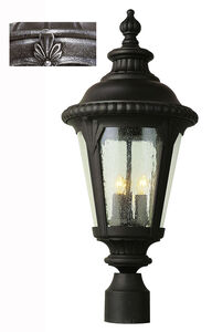 Stonebridge 3 Light 24 inch Swedish Iron Outdoor Postmount Lantern