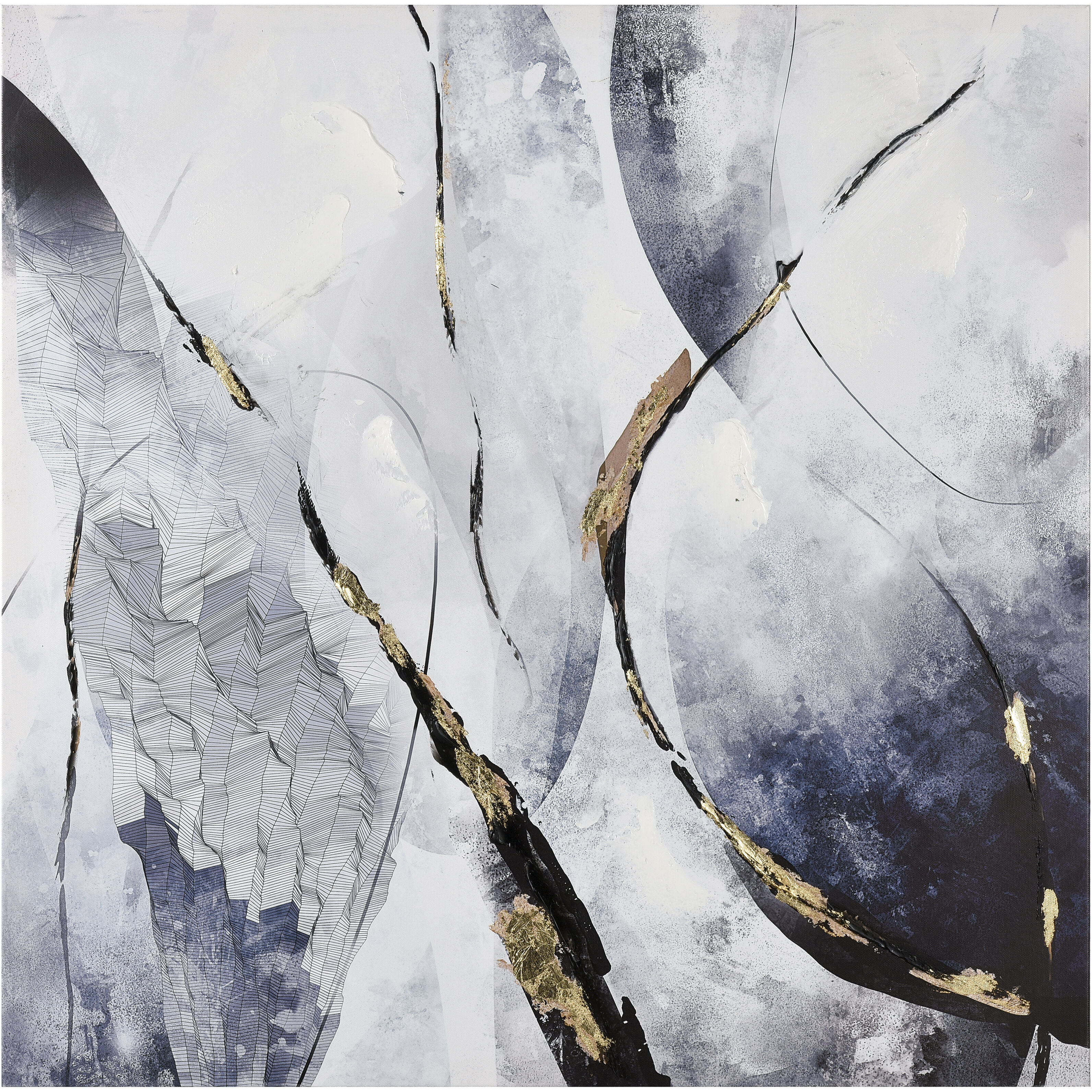 Strength White with Navy Framed Wall Art