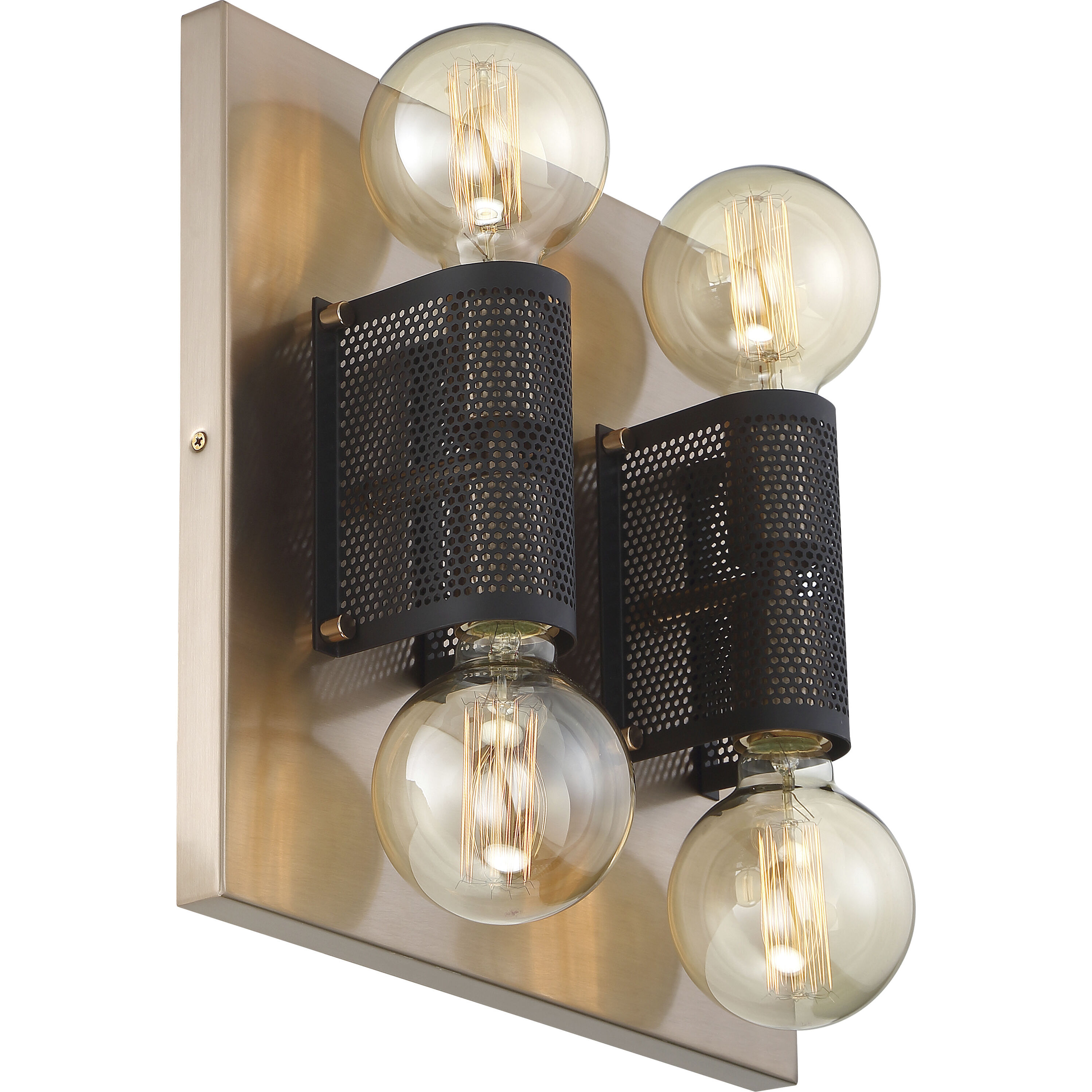 Passage 4 Light 13.75 inch Copper Brushed Brass and Black Flush Mount Ceiling Light